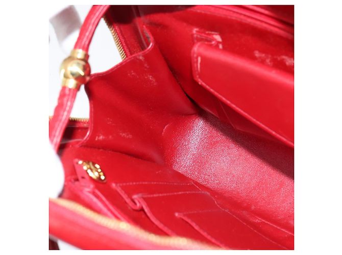 CHANEL Borsa a Spalla V Stitch in Pelle di Agnello Rossa Oro CC Auth bs30476 Rosso D'oro - view 22