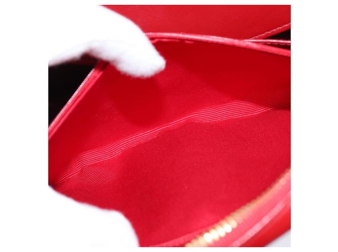 CHANEL Borsa a Spalla V Stitch in Pelle di Agnello Rossa Oro CC Auth bs30476 Rosso D'oro - view 25