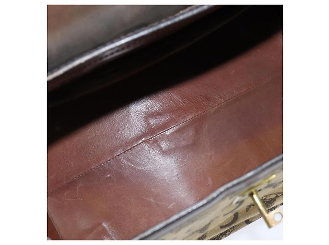 Céline Borsa da dottore Celine C Sulky in tela marrone e oro Auth 147045 D'oro - vista 11