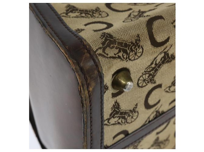 Céline Borsa da dottore Celine C Sulky in tela marrone e oro Auth 147045 D'oro - vista 15