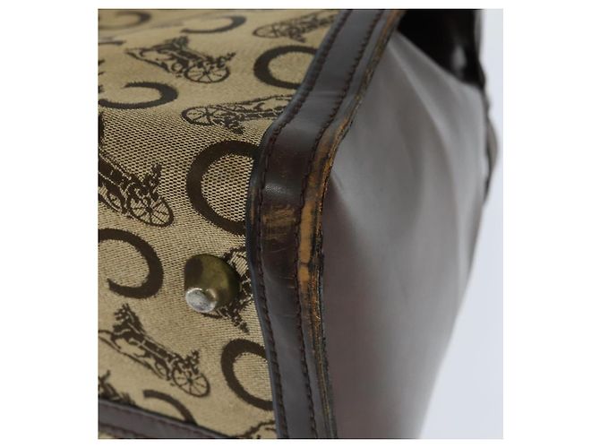 Céline Borsa da dottore Celine C Sulky in tela marrone e oro Auth 147045 D'oro - vista 16