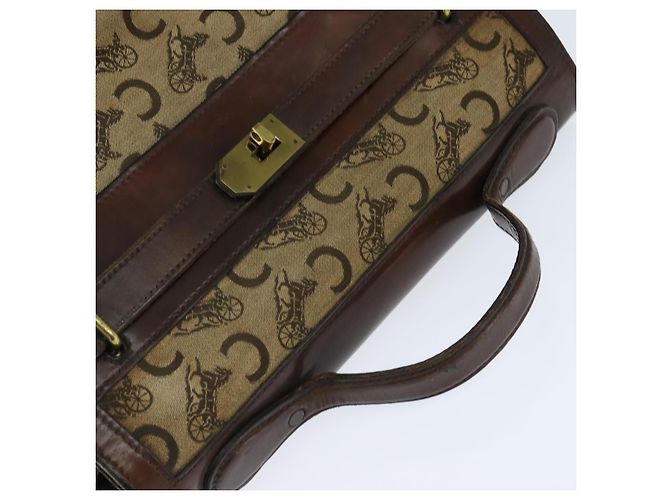Céline Borsa da dottore Celine C Sulky in tela marrone e oro Auth 147045 D'oro - vista 6