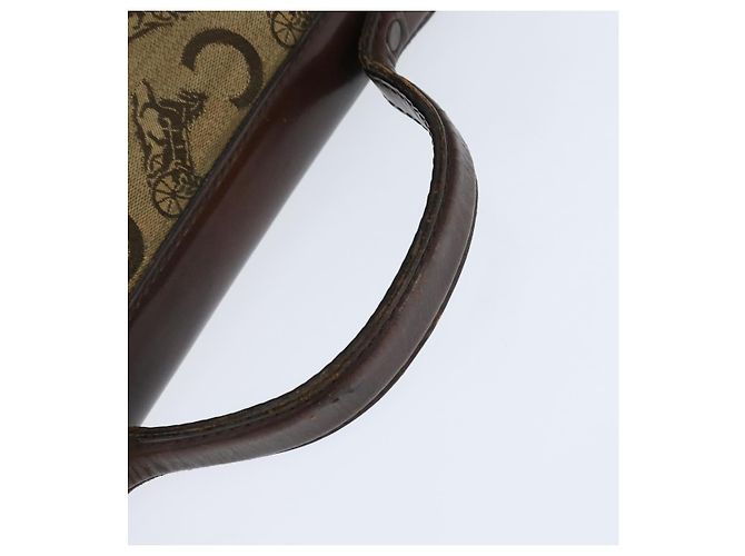 Céline Borsa da dottore Celine C Sulky in tela marrone e oro Auth 147045 D'oro - vista 7