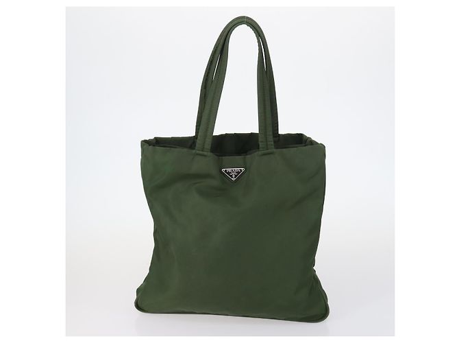 Borsa Tote PRADA in nylon scamosciato 5Set marrone khaki beige Auth bs30294 Cachi - vista 17
