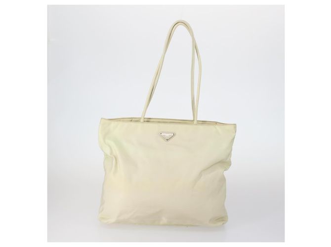 Borsa Tote PRADA in nylon scamosciato 5Set marrone khaki beige Auth bs30294 Cachi - vista 2