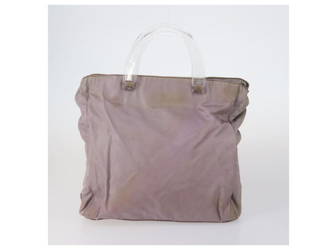 Borsa Tote PRADA in nylon scamosciato 5Set marrone khaki beige Auth bs30294 Cachi - vista 7