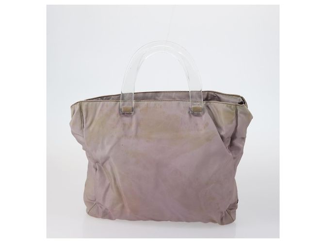 Borsa Tote PRADA in nylon scamosciato 5Set marrone khaki beige Auth bs30294 Cachi - vista 8