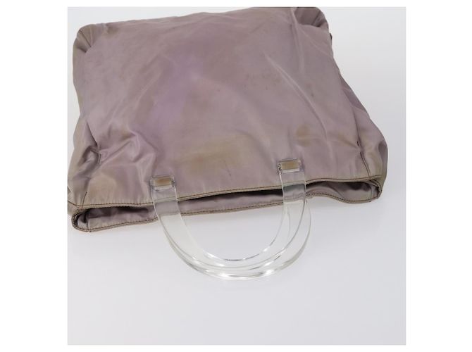 Borsa Tote PRADA in nylon scamosciato 5Set marrone khaki beige Auth bs30294 Cachi - vista 9