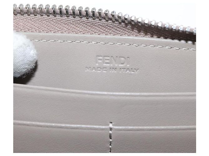 FENDI Langer Geldbeutel Leder Beige Gold Auth am9610 Golden - Ansicht 18