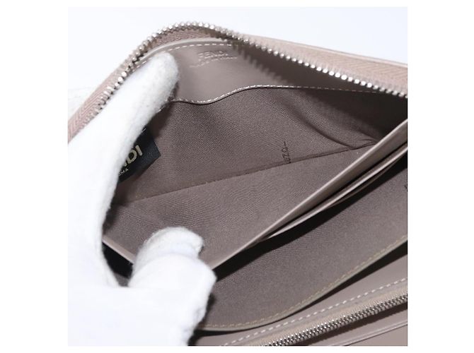 FENDI Langer Geldbeutel Leder Beige Gold Auth am9610 Golden - Ansicht 19