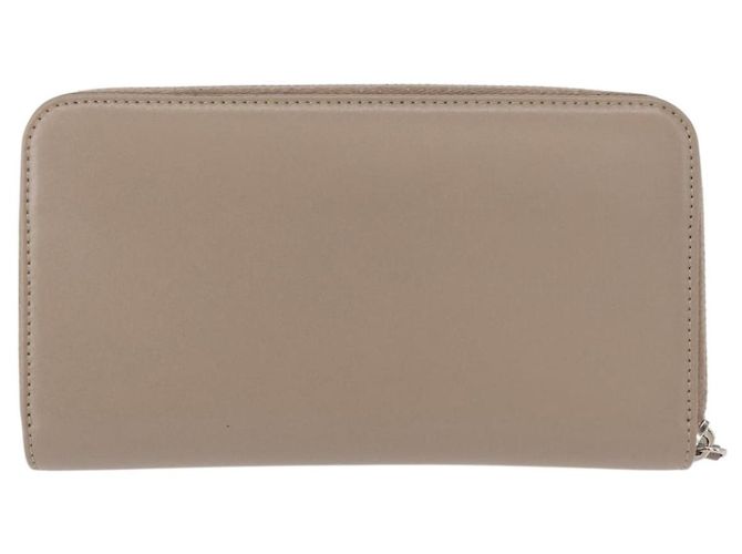 FENDI Langer Geldbeutel Leder Beige Gold Auth am9610 Golden - Ansicht 2