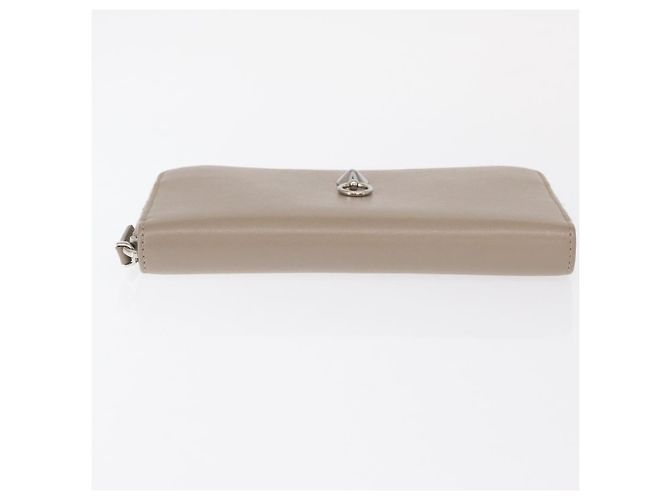 FENDI Langer Geldbeutel Leder Beige Gold Auth am9610 Golden - Ansicht 6