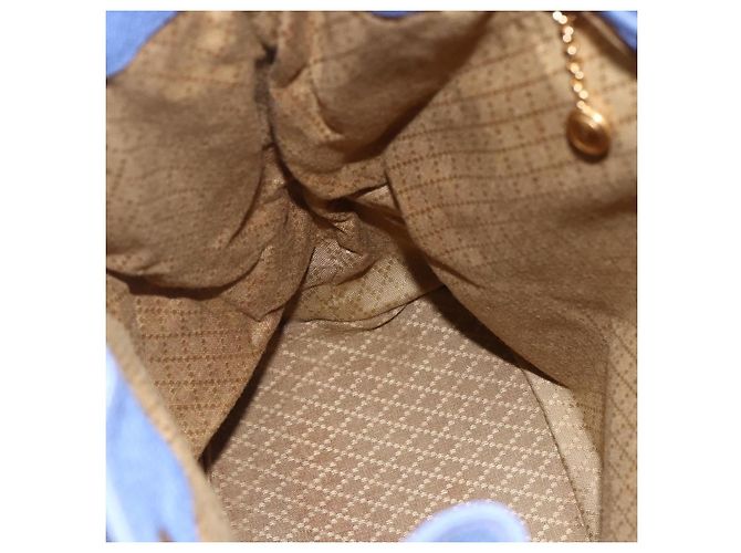 Zaino in pelle scamosciata Gucci Bamboo blu oro 003 2855 0043 0 Auth BA7788 - vista 20
