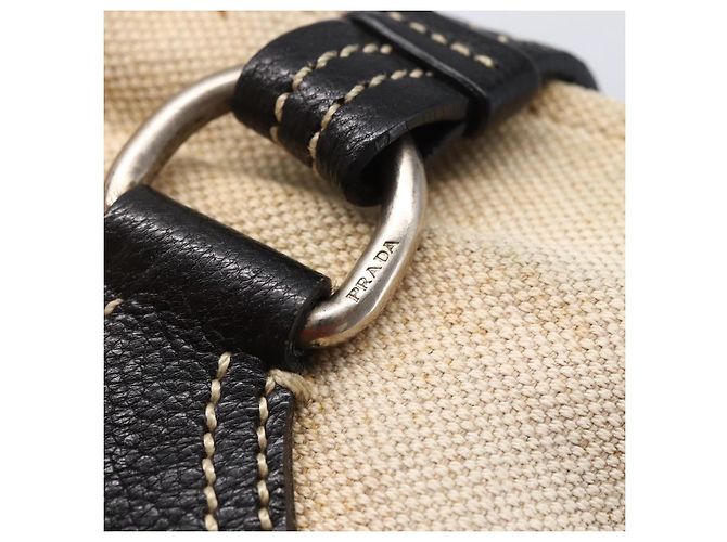 PRADA Handtasche aus Canvas Beige Silber Authentisch 147009 - Ansicht 18