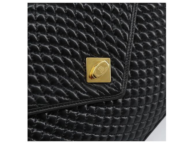 BALLY Borsa a mano in pelle nera e oro Auth bs30820 Nero D'oro - vista 17