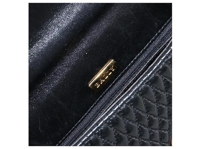 BALLY Borsa a mano in pelle nera e oro Auth bs30820 Nero D'oro - vista 18
