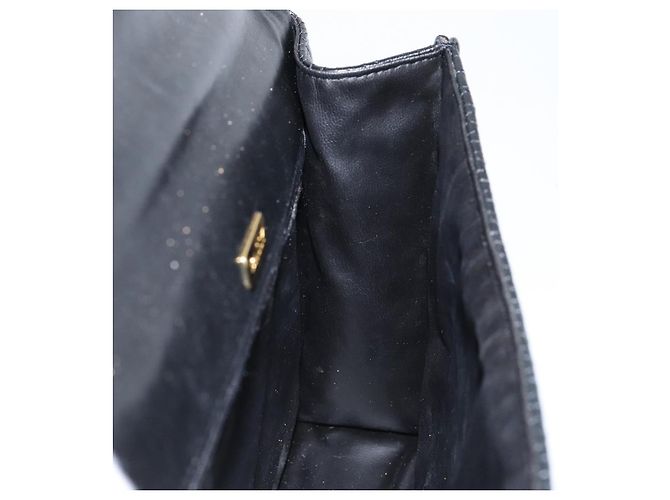 BALLY Borsa a mano in pelle nera e oro Auth bs30820 Nero D'oro - vista 19