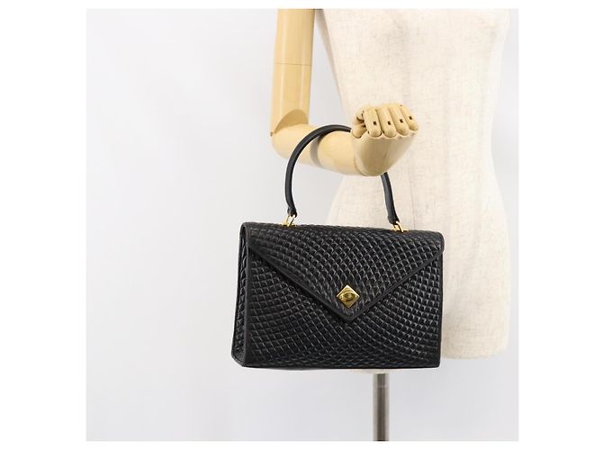 BALLY Borsa a mano in pelle nera e oro Auth bs30820 Nero D'oro - vista 23