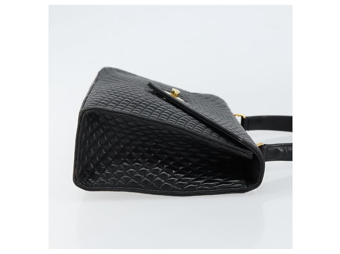 BALLY Borsa a mano in pelle nera e oro Auth bs30820 Nero D'oro - vista 3