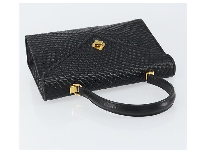 BALLY Borsa a mano in pelle nera e oro Auth bs30820 Nero D'oro - vista 6