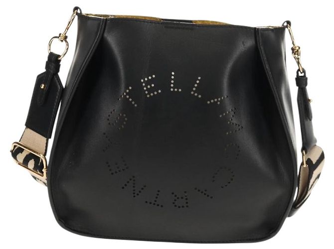Autre Marque Bolso de Hombro Stella MacCartney de poliéster Negro Dorado 700073 Auth bs30828 - vista 13
