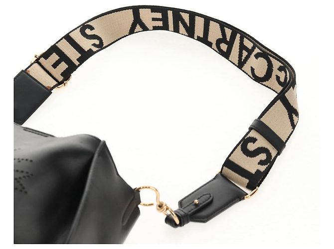 Autre Marque Bolso de Hombro Stella MacCartney de poliéster Negro Dorado 700073 Auth bs30828 - vista 15
