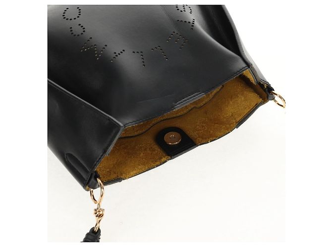 Autre Marque Bolso de Hombro Stella MacCartney de poliéster Negro Dorado 700073 Auth bs30828 - vista 6