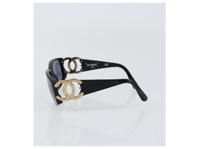 CHANEL Sonnenbrille aus Kunststoff Schwarz CC Auth 147052 - Ansicht 4