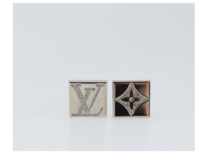 LOUIS VUITTON Gemelli Stratos Cuffs metallo Argento M68252 Auth BA7567 - vista 2