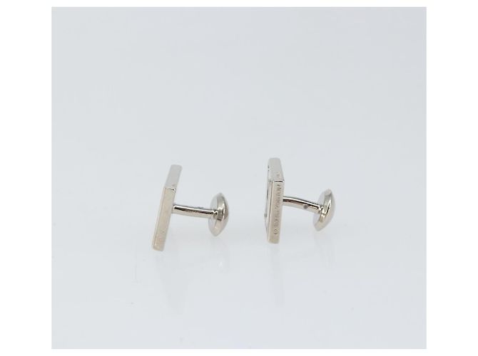 LOUIS VUITTON Gemelli Stratos Cuffs metallo Argento M68252 Auth BA7567 - vista 4