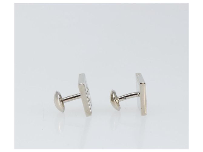 LOUIS VUITTON Gemelli Stratos Cuffs metallo Argento M68252 Auth BA7567 - vista 5