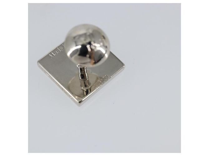 LOUIS VUITTON Gemelli Stratos Cuffs metallo Argento M68252 Auth BA7567 - vista 7
