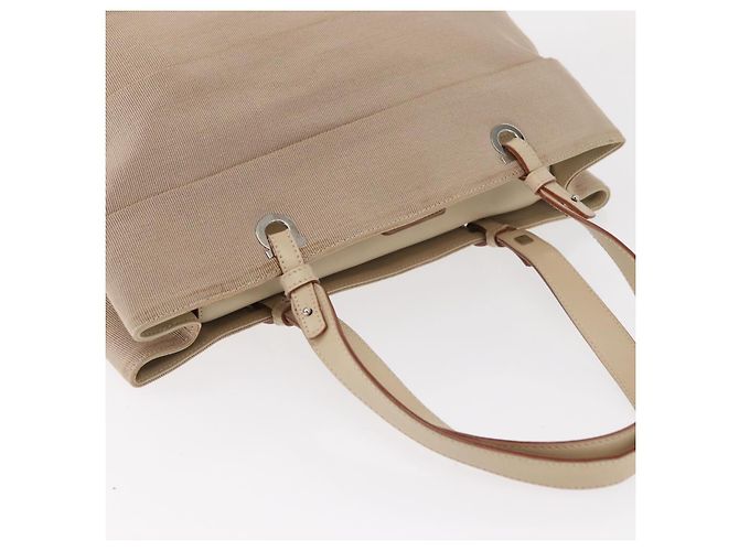 Borsa a mano Gancini in nylon beige e argento di Salvatore Ferragamo Auth ep11986 - vista 6