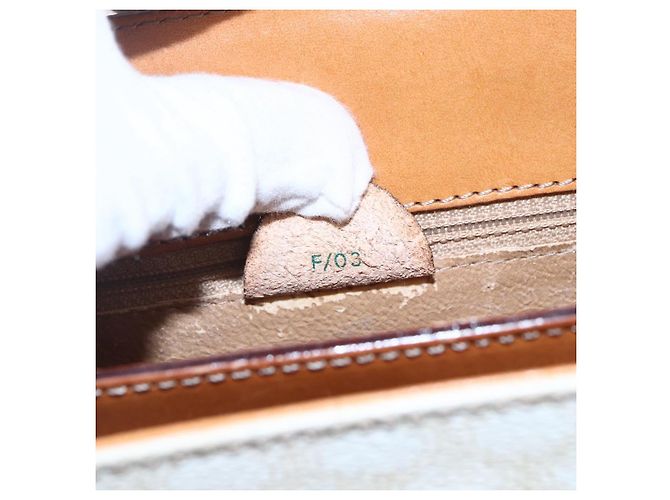 Céline Borsa Boston in tela Macadam CELINE in pelle PVC bianca e oro Auth 151042 Bianco D'oro - vista 12