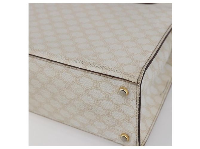 Céline Borsa Boston in tela Macadam CELINE in pelle PVC bianca e oro Auth 151042 Bianco D'oro - vista 15
