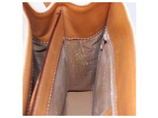 Céline Borsa Boston in tela Macadam CELINE in pelle PVC bianca e oro Auth 151042 Bianco D'oro - vista 21