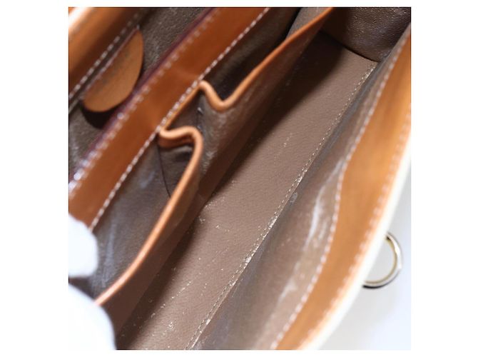 Céline Borsa Boston in tela Macadam CELINE in pelle PVC bianca e oro Auth 151042 Bianco D'oro - vista 22