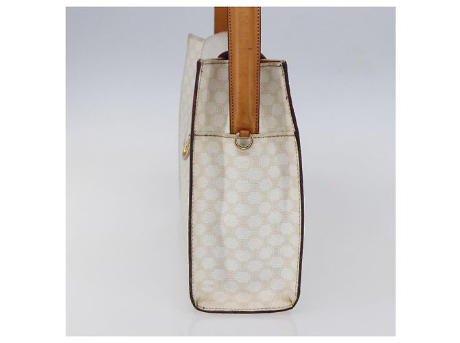 Céline Borsa Boston in tela Macadam CELINE in pelle PVC bianca e oro Auth 151042 Bianco D'oro - vista 4