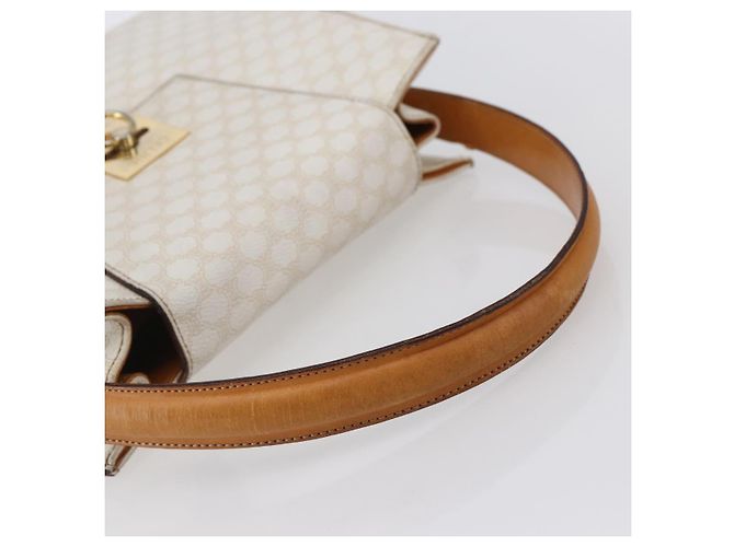 Céline Borsa Boston in tela Macadam CELINE in pelle PVC bianca e oro Auth 151042 Bianco D'oro - vista 7
