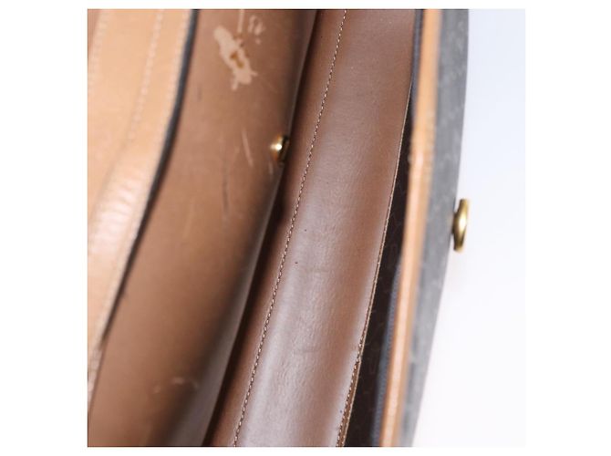 Sac à bandoulière en toile nid d'abeille PVC noir et or Christian Dior Auth 147083 Doré - vue 10