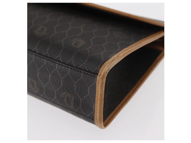Sac à bandoulière en toile nid d'abeille PVC noir et or Christian Dior Auth 147083 Doré - vue 15