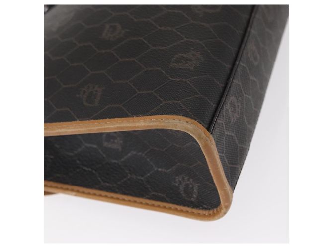 Sac à bandoulière en toile nid d'abeille PVC noir et or Christian Dior Auth 147083 Doré - vue 16