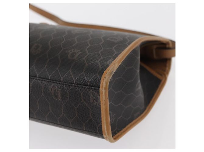 Sac à bandoulière en toile nid d'abeille PVC noir et or Christian Dior Auth 147083 Doré - vue 17