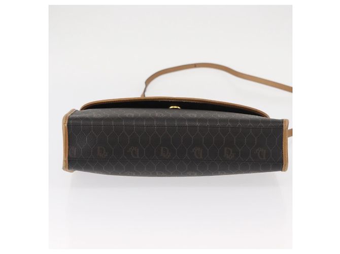 Sac à bandoulière en toile nid d'abeille PVC noir et or Christian Dior Auth 147083 Doré - vue 5