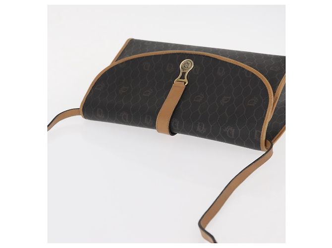 Sac à bandoulière en toile nid d'abeille PVC noir et or Christian Dior Auth 147083 Doré - vue 6
