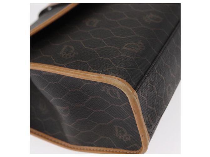 Sac à bandoulière en toile nid d'abeille PVC noir et or Christian Dior Auth 147083 Doré - vue 8