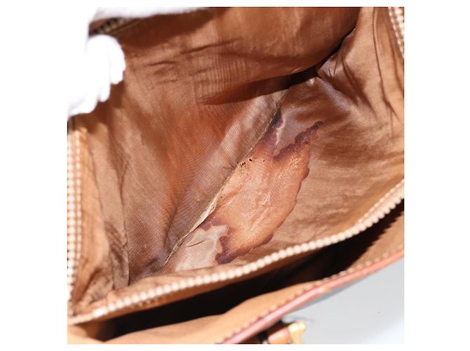 Céline Sac fourre-tout en toile Macadam CELINE en cuir PVC marron doré Auth bs30784 - vue 11