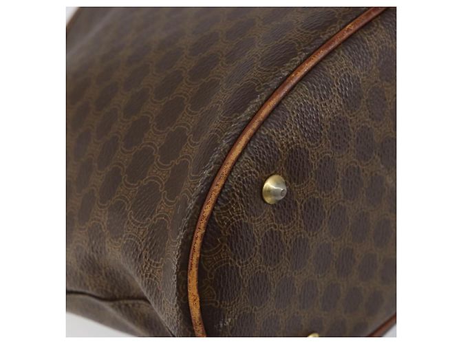 Céline Sac fourre-tout en toile Macadam CELINE en cuir PVC marron doré Auth bs30784 - vue 17
