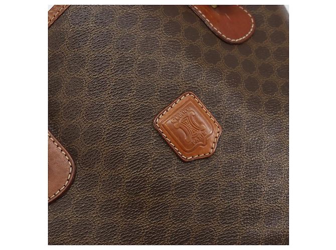 Céline Sac fourre-tout en toile Macadam CELINE en cuir PVC marron doré Auth bs30784 - vue 18