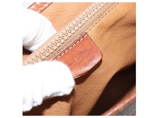Céline Sac fourre-tout en toile Macadam CELINE en cuir PVC marron doré Auth bs30784 - vue 19